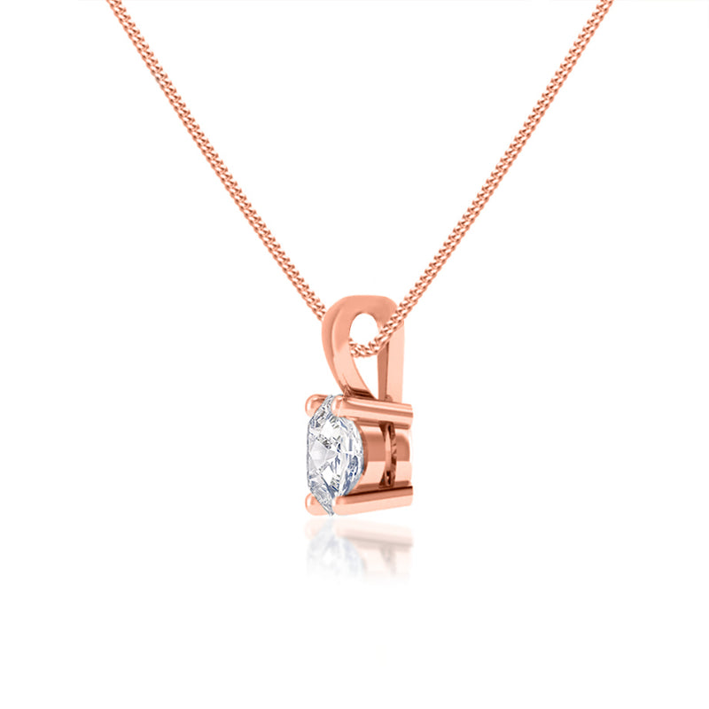 AURORA - Round Moissanite 18k Rose Gold Solitaire Pendant Pendant Lily Arkwright