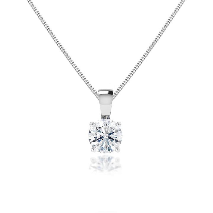 AURORA - Round Lab Diamond 950 Platinum Solitaire Pendant