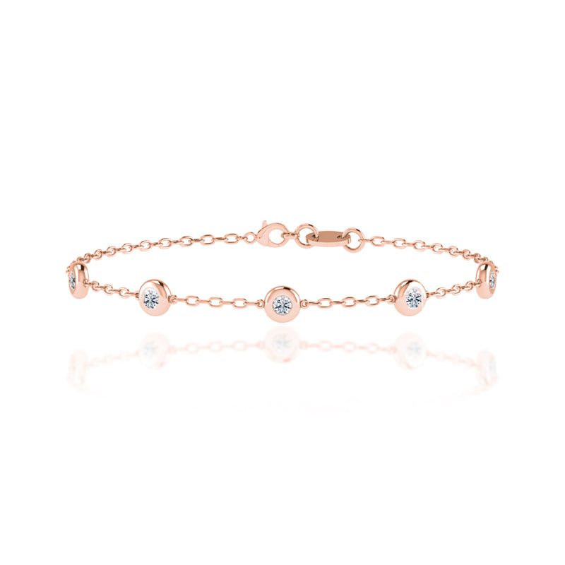 DARINA - Bezel Edge Lab Diamond Bracelet 18k Rose Gold Bracelet Lily Arkwright