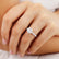 BELLE - Round Lab Diamond 18k Rose Gold Shoulder Set Ring Engagement Ring Lily Arkwright