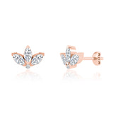 BIRDIE - Marquise Petal Lab Diamond Earrings 18k Rose Gold Earrings Lily Arkwright