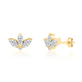 BIRDIE - Marquise Petal Lab Diamond Earrings 18k Yellow Gold Earrings Lily Arkwright