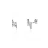 BLAISE - Lightning Bolt Petite Lab Diamond Earrings 18k White Gold Earrings Lily Arkwright