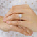 BLUSH - Round Moissanite & Diamond 18k Yellow Gold Petite Halo Ring Engagement Ring Lily Arkwright