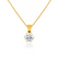 BRIGITTA - Round Cut Moissanite 6 Claw Drop Pendant 18k Yellow Gold Pendant Lily Arkwright