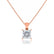 CALISTA - Princess Cut Moissanite 4 Claw Drop Pendant 18k Rose Gold Pendant Lily Arkwright