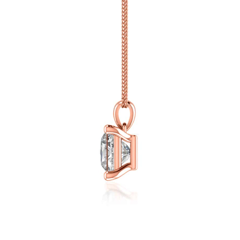 CALISTA - Princess Cut Moissanite 4 Claw Drop Pendant 18k Rose Gold Pendant Lily Arkwright