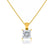 CALISTA - Princess Cut Moissanite 4 Claw Drop Pendant 18k Yellow Gold Pendant Lily Arkwright