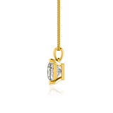CALISTA - Princess Lab Diamond 4 Claw Drop Pendant 18k Yellow Gold Pendant Lily Arkwright