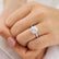 CASEADA - Outlet 7mm/1.70ct Cushion Moissanite & Diamond 18k White Gold Halo Ring Engagement Ring Lily Arkwright