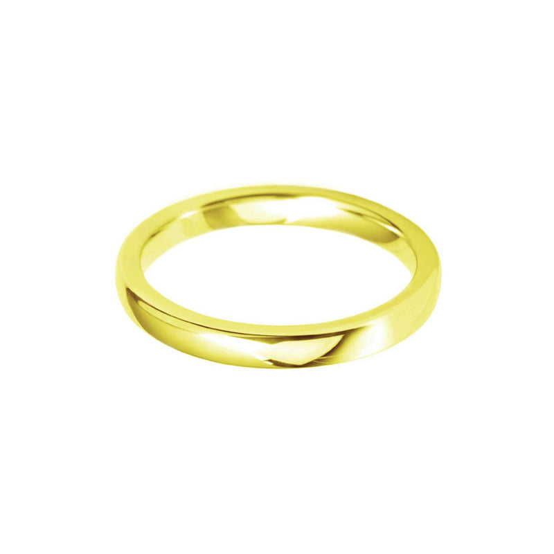 Plain Wedding Band Centre Cushion Profile 18k Yellow Gold Wedding Bands Lily Arkwright