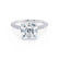 COCO - Asscher Moissanite & Diamond 18k White Gold Hidden Halo Triple Pavé Shoulder Set Engagement Ring Lily Arkwright