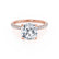COCO - Cushion Cut Lab Diamond 18k Rose Gold Petite Hidden Halo Triple Pavé Engagement Ring Lily Arkwright