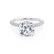 COCO - Cushion Cut Lab Diamond Platinum Petite Hidden Halo Triple Pavé Engagement Ring Lily Arkwright