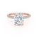 COCO - Elongated Cushion Cut Lab Diamond 18k Rose Gold Petite Hidden Halo Triple Pavé Engagement Ring Lily Arkwright