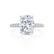 COCO - Elongated Cushion Cut Moissanite 18k White Gold Petite Hidden Halo Triple Pavé Engagement Ring Lily Arkwright