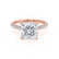COCO - Princess Cut Forever One Moissanite & Diamond 18k Rose Gold Hidden Halo Triple Pavé Shoulder Set