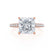 COCO - Princess Moissanite & Diamond 18k Rose Gold Hidden Halo Triple Pavé Shoulder Set Engagement Ring Lily Arkwright