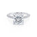 COCO - Princess Moissanite & Diamond Platinum Hidden Halo Triple Pavé Shoulder Set Engagement Ring Lily Arkwright