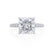 COCO - Princess Moissanite & Diamond Platinum Hidden Halo Triple Pavé Shoulder Set Engagement Ring Lily Arkwright