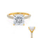 COCO - Princess Moissanite & Diamond 18k Yellow Gold Hidden Halo Triple Pavé Shoulder Set Engagement Ring Lily Arkwright