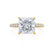 COCO - Princess Moissanite & Diamond 18k Yellow Gold Hidden Halo Triple Pavé Shoulder Set Engagement Ring Lily Arkwright
