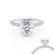 COCO - Oval Moissanite & Diamond Platinum Petite Hidden Halo Triple Pavé Shoulder Set Ring Engagement Ring Lily Arkwright
