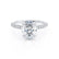COCO - Oval Lab Diamond 18k White Gold Petite Hidden Halo Triple Pavé Shoulder Set Engagement Ring Lily Arkwright