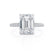 COCO - Emerald Moissanite & Diamond Platinum Petite Hidden Halo Triple Pavé Ring Engagement Ring Lily Arkwright