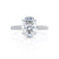 COCO - Oval Moissanite & Diamond Platinum Petite Hidden Halo Triple Pavé Shoulder Set Ring Engagement Ring Lily Arkwright