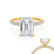 COCO - Emerald Lab Diamond & Diamond 18k Yellow Gold Hidden Halo Triple Pavé Ring Engagement Ring Lily Arkwright
