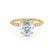 COCO - Oval Lab Diamond 18k Yellow Gold Petite Hidden Halo Triple Pavé Shoulder Set Engagement Ring Lily Arkwright