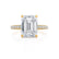 COCO - Emerald Moissanite & Diamond 18k Yellow Gold Petite Hidden Halo Triple Pavé Ring Engagement Ring Lily Arkwright