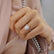 COCO - Oval Moissanite & Diamond 18k White Gold Petite Hidden Halo Triple Pavé Shoulder Set Ring Engagement Ring Lily Arkwright