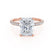 COCO - Radiant Moissanite & Diamond 18k Rose Gold Petite Hidden Halo Triple Pavé Shoulder Set Ring Engagement Ring Lily Arkwright