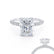COCO - Radiant Lab Diamond 18k White Gold Petite Triple Pavé Hidden Halo Engagement Ring Lily Arkwright