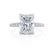 COCO - Radiant Lab Diamond 18k White Gold Petite Triple Pavé Hidden Halo Engagement Ring Lily Arkwright