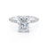 COCO - Radiant Lab Diamond 18k White Gold Petite Triple Pavé Hidden Halo Engagement Ring Lily Arkwright