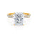 COCO - Radiant Lab Diamond 18k Yellow Gold Petite Triple Pavé Hidden Halo Engagement Ring Lily Arkwright