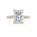 COCO - Radiant Lab Diamond 18k Yellow Gold Petite Triple Pavé Hidden Halo Engagement Ring Lily Arkwright