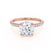 COCO- Round Lab Diamond 18k Rose Gold Petite Hidden Halo Triple Pavé Shoulder Set Ring Engagement Ring Lily Arkwright