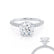 COCO - Round Moissanite & Diamond Platinum Petite Hidden Halo Triple Pavé Shoulder Set Ring Engagement Ring Lily Arkwright