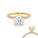 COCO- Round Lab Diamond 18k Yellow Gold Petite Hidden Halo Triple Pavé Shoulder Set Ring Engagement Ring Lily Arkwright