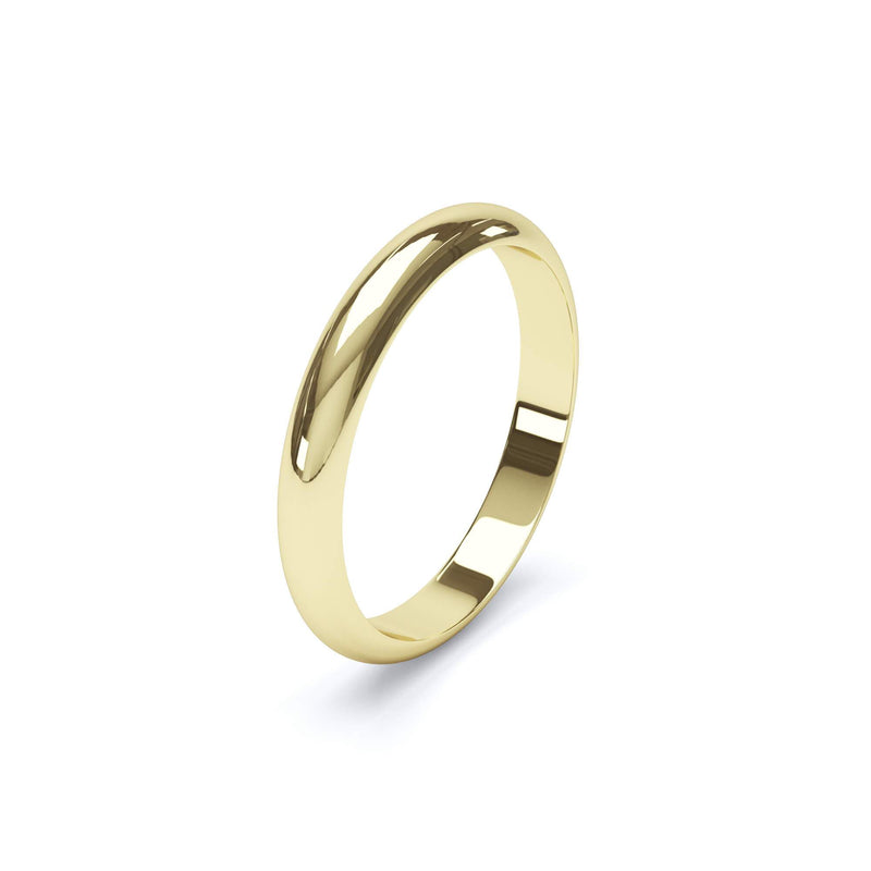 Plain Wedding Band D Shape Profile 18k Yellow Gold Wedding Bands Lily Arkwright