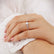 DAHLIA - Round Moissanite 18k White Gold Split Shank Solitaire Ring Engagement Ring Lily Arkwright