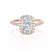 DARLEY - Elongated Cushion Micro Pavé 18k Rose Gold Halo Engagement Ring Lily Arkwright