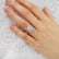 DARLEY - Elongated Cushion Micro Pavé Platinum Halo Engagement Ring Lily Arkwright