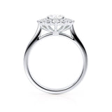 DIANA - Iconic Oval Moissanite 18k White Gold Halo Engagement Ring Lily Arkwright