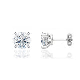 DOVE - Round Lab Diamond 18k White Gold Stud Earrings Earrings Lily Arkwright