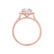 DARLEY - Elongated Cushion Micro Pavé 18k Rose Gold Halo Engagement Ring Lily Arkwright